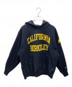 Champion REVERSE WEAVEチャンピオン リバース ウィーブ）の古着「プルオーバーパーカー」｜ネイビー×イエロー