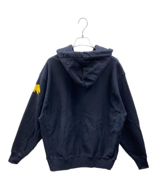 Champion REVERSE WEAVE（チャンピオン リバース ウィーブ）Champion REVERSE WEAVE (チャンピオン リバース ウィーブ) プルオーバーパーカー ネイビー×イエロー サイズ:Lの古着・服飾アイテム
