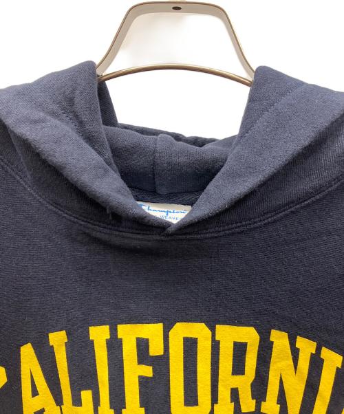 Champion REVERSE WEAVE（チャンピオン リバース ウィーブ）Champion REVERSE WEAVE (チャンピオン リバース ウィーブ) プルオーバーパーカー ネイビー×イエロー サイズ:Lの古着・服飾アイテム
