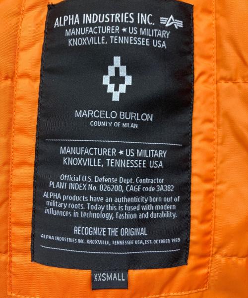 MARCELO BURLON（マルセロバーロン）MARCELO BURLON (マルセロバーロン) ALPHA (アルファ) MA-1フライトジャケット ブラック サイズ:XXSの古着・服飾アイテム