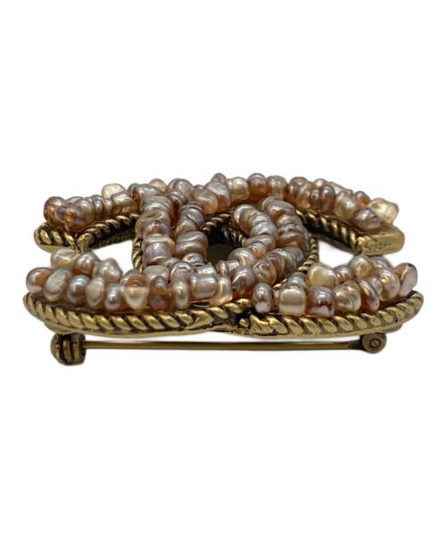 CHANEL（シャネル）CHANEL (シャネル) ブローチ ブラウン×ゴールドの古着・服飾アイテム