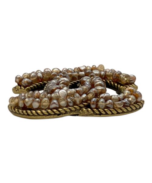 CHANEL（シャネル）CHANEL (シャネル) ブローチ ブラウン×ゴールドの古着・服飾アイテム