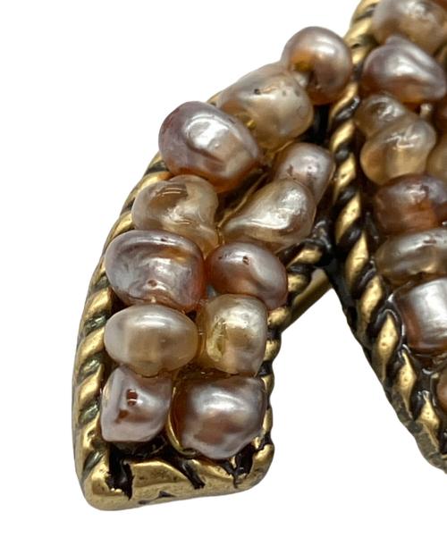 CHANEL（シャネル）CHANEL (シャネル) ブローチ ブラウン×ゴールドの古着・服飾アイテム