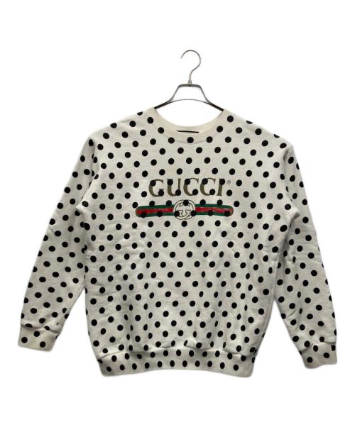 GUCCI（グッチ）GUCCI (グッチ) ポルカドットスウェット ホワイト×ブラック サイズ:Mの古着・服飾アイテム