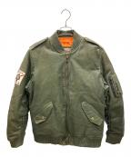 AVIREXアヴィレックス）の古着「レザージャケット」｜オリーブ