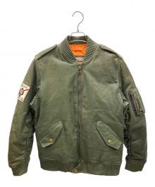 AVIREX（アヴィレックス）の古着「レザージャケット」｜オリーブ