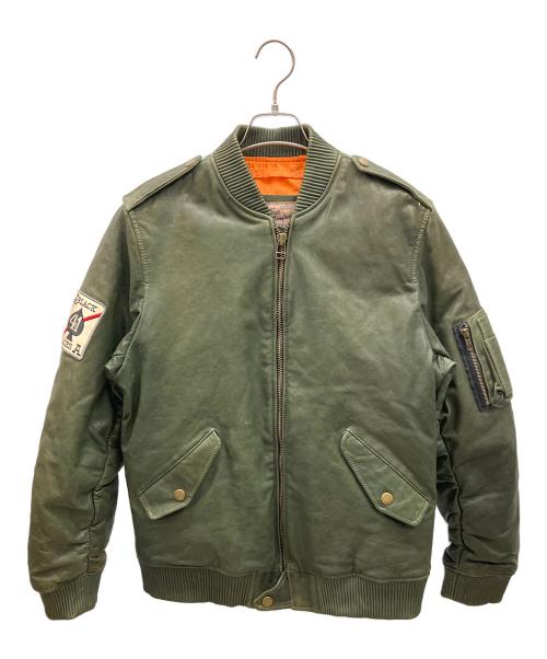 AVIREX（アヴィレックス）AVIREX (アヴィレックス) レザージャケット オリーブ サイズ:3XLの古着・服飾アイテム