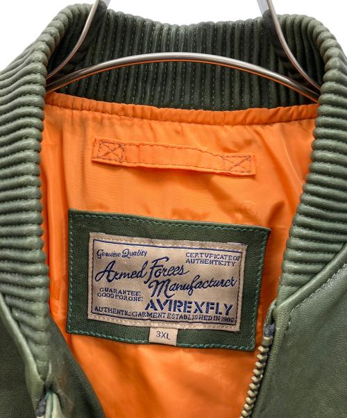 AVIREX（アヴィレックス）AVIREX (アヴィレックス) レザージャケット オリーブ サイズ:3XLの古着・服飾アイテム