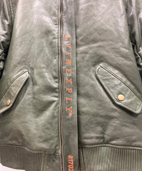 AVIREX（アヴィレックス）AVIREX (アヴィレックス) レザージャケット オリーブ サイズ:3XLの古着・服飾アイテム
