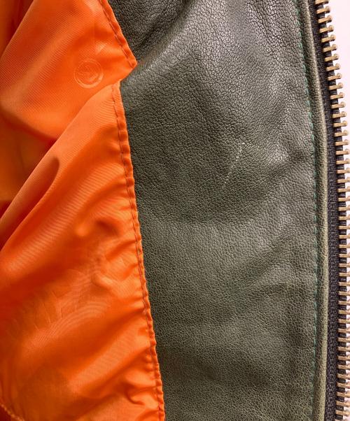 AVIREX（アヴィレックス）AVIREX (アヴィレックス) レザージャケット オリーブ サイズ:3XLの古着・服飾アイテム