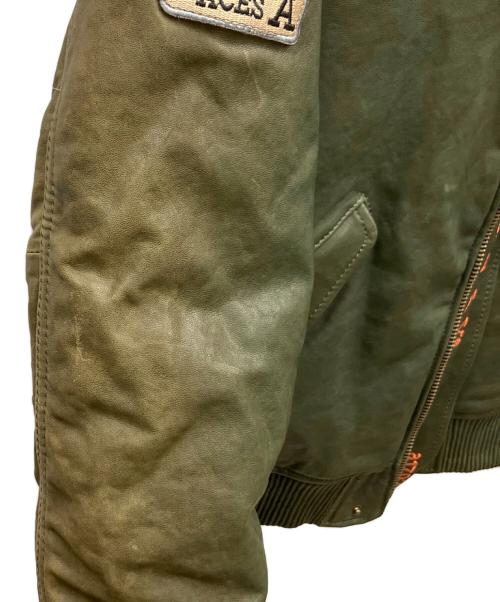 AVIREX（アヴィレックス）AVIREX (アヴィレックス) レザージャケット オリーブ サイズ:3XLの古着・服飾アイテム