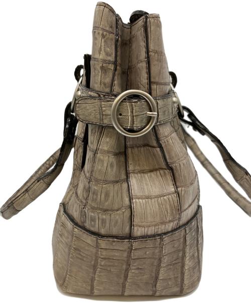 JRA（ジェーアールエー）JRA (ジェーアールエー) レザーハンドバッグ グレーの古着・服飾アイテム