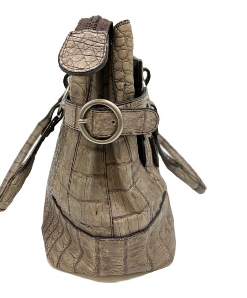 JRA（ジェーアールエー）JRA (ジェーアールエー) レザーハンドバッグ グレーの古着・服飾アイテム