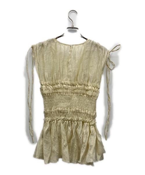 MAISON SPECIAL（メゾンスペシャル）MAISON SPECIAL (メゾンスペシャル) シャーリングフリルトップス ベージュ サイズ:Freeの古着・服飾アイテム