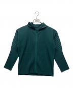 HOMME PLISSE ISSEY MIYAKEオム プリッセ イッセイ ミヤケ）の古着「ジップパーカー」｜グリーン