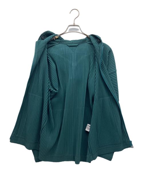 HOMME PLISSE ISSEY MIYAKE（オム プリッセ イッセイ ミヤケ）HOMME PLISSE ISSEY MIYAKE (オム プリッセ イッセイ ミヤケ) ジップパーカー グリーン サイズ:2の古着・服飾アイテム