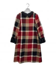 BLUE LABEL CRESTBRIDGE（ブルーレーベルクレストブリッジ）の古着「長袖ワンピース」｜レッド×ブラック