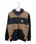 COACHコーチ）の古着「パーカー」｜ブラック×ブラウン