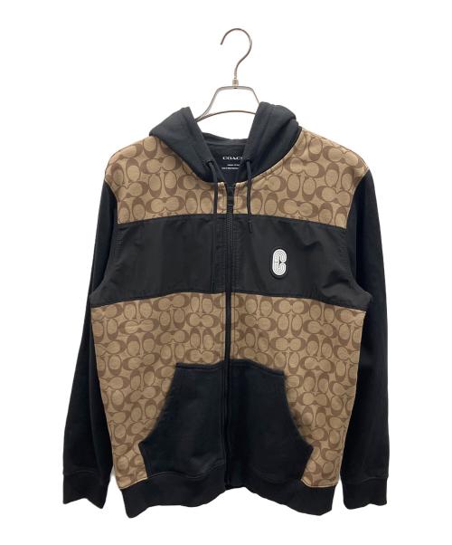 COACH（コーチ）COACH (コーチ) パーカー ブラック×ブラウン サイズ:Mの古着・服飾アイテム