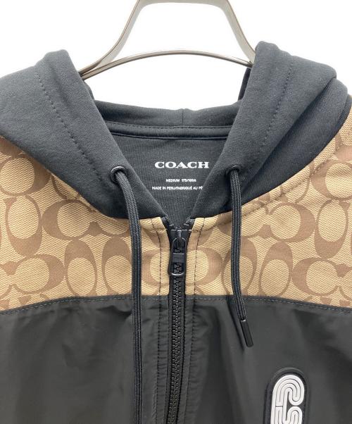 COACH（コーチ）COACH (コーチ) パーカー ブラック×ブラウン サイズ:Mの古着・服飾アイテム