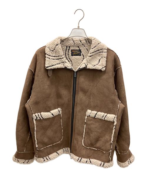 KASTANE（カスタネ）Kastane (カスタネ) ウェーブボアフライトジャケット ブラウン サイズ:Freeの古着・服飾アイテム