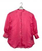 PUBLIC TOKYOパブリックトウキョウ）の古着「ボリュームシアーブラウス」｜ショッキングピンク