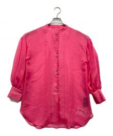 PUBLIC TOKYO（パブリックトウキョウ）の古着「ボリュームシアーブラウス」｜ショッキングピンク