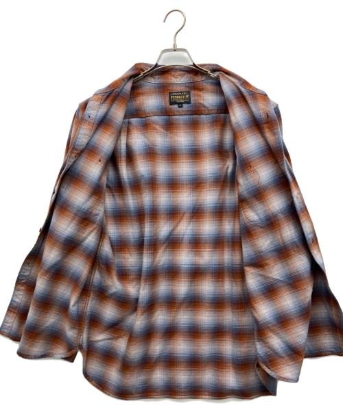 PENDLETON（ペンドルトン）PENDLETON (ペンドルトン) 長袖シャツ ブラウン×ブルー サイズ:Lの古着・服飾アイテム