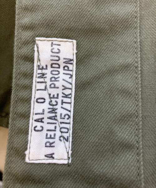 CAL O LINE（キャルオーライン）CAL O LINE (キャルオーライン) ノーカラージャケット オリーブ サイズ:Lの古着・服飾アイテム