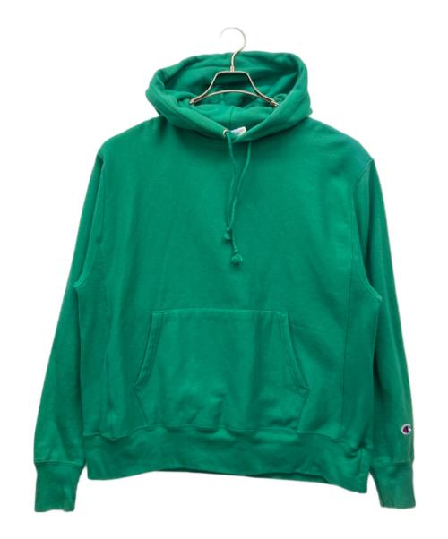 Champion REVERSE WEAVE（チャンピオン リバース ウィーブ）Champion REVERSE WEAVE (チャンピオン リバース ウィーブ) プルオーバーパーカー グリーン サイズ:2XLの古着・服飾アイテム