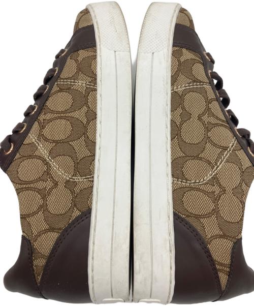 COACH（コーチ）COACH (コーチ) シグネチャー柄ローカットスニーカー ブラウン×ホワイト サイズ:24.0の古着・服飾アイテム