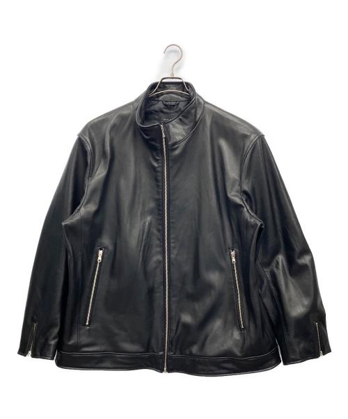 TETE HOMME（テット オム）TETE HOMME (テット オム) スタンドカラーレザーブルゾン ブラック サイズ:4Lの古着・服飾アイテム