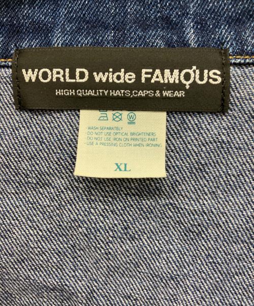 world wide famous（ワールドワイドフェイマス）WORLD WIDE FAMOUS (ワールドワイドフェイマス) デニムジャケット インディゴ サイズ:XLの古着・服飾アイテム