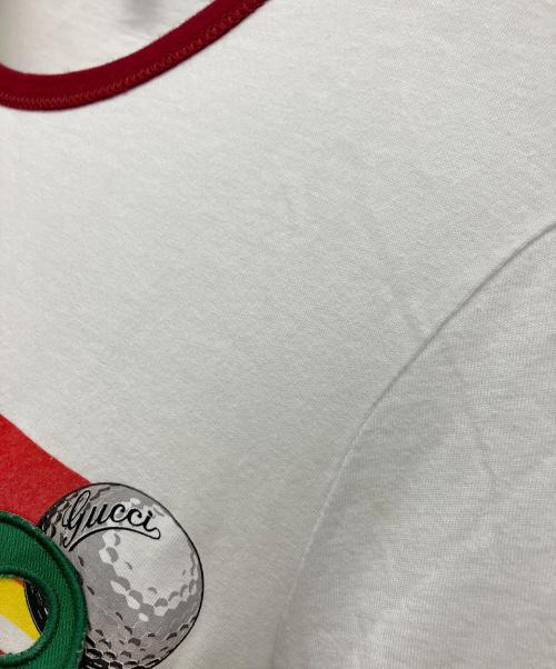 GUCCI（グッチ）GUCCI (グッチ) 半袖Tシャツ ホワイト×レッド サイズ:Sの古着・服飾アイテム