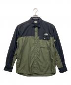 THE NORTH FACEザ ノース フェイス）の古着「ロングスリーブヌプシシャツ」｜ブラック×グリーン