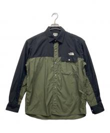 THE NORTH FACE（ザ ノース フェイス）の古着「ロングスリーブヌプシシャツ」｜ブラック×グリーン