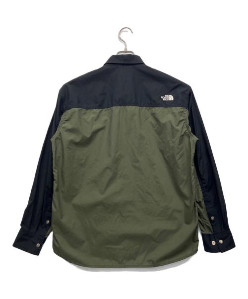 THE NORTH FACE（ザ ノース フェイス）THE NORTH FACE (ザ ノース フェイス) ロングスリーブヌプシシャツ ブラック×グリーン サイズ:Mの古着・服飾アイテム