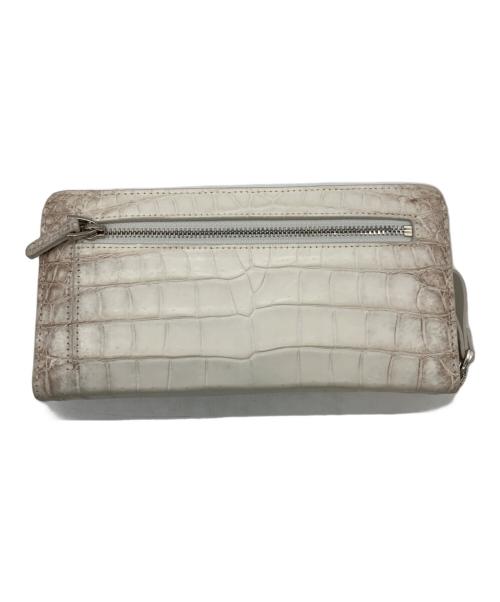 ヒマラヤクロコダイル（ヒマラヤクロコダイル）ヒマラヤクロコダイル (ヒマラヤクロコダイル) 長財布 ホワイトの古着・服飾アイテム