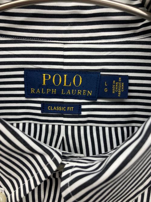 POLO RALPH LAUREN（ポロ・ラルフローレン）POLO RALPH LAUREN (ポロ・ラルフローレン) 長袖シャツ ホワイト×ブラック サイズ:Lの古着・服飾アイテム