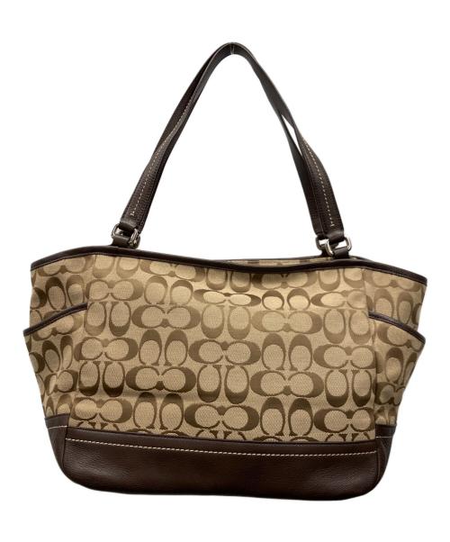 COACH（コーチ）COACH (コーチ) トートバッグ ベージュ×ブラウンの古着・服飾アイテム