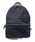 LAUREN RALPH LAURENローレンラルフローレン）の古着「ナイロンリュック」｜ブラック×ゴールド