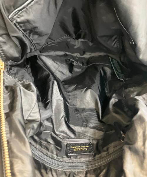 LAUREN RALPH LAUREN（ローレンラルフローレン）LAUREN RALPH LAUREN (ローレンラルフローレン) ナイロンリュック ブラック×ゴールドの古着・服飾アイテム