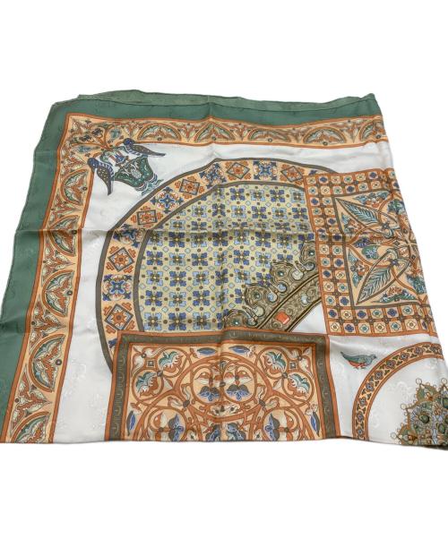 HERMES（エルメス）HERMES (エルメス) シルクスカーフ グリーン×オレンジの古着・服飾アイテム