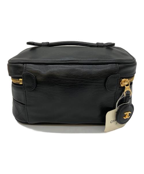 CHANEL（シャネル）CHANEL (シャネル) バニティバッグ ブラック×ゴールドの古着・服飾アイテム