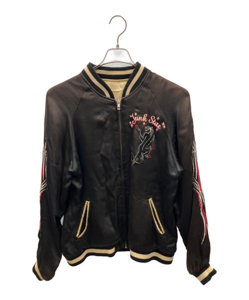 JUNK STAR（ジャンクスター）JUNK STAR (ジャンクスター) スカル柄リバーシブルスカジャン ブラック サイズ:Lの古着・服飾アイテム