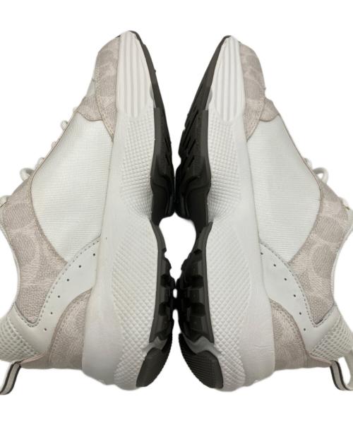 COACH（コーチ）COACH (コーチ) ローカットスニーカー ホワイト×ベージュ サイズ:24の古着・服飾アイテム