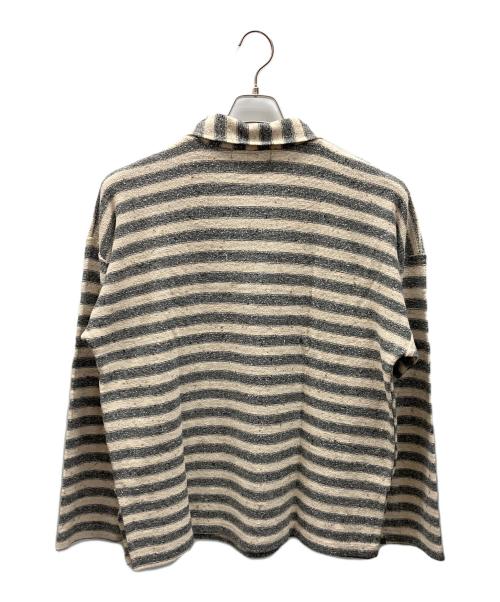 YAMAMOTOYOHJI（ヤマモトヨウジ）YAMAMOTOYOHJI (ヤマモトヨウジ) ニットポロシャツ ベージュ×グレー サイズ:不明の古着・服飾アイテム