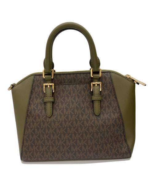 MICHAEL KORS（マイケル・コース）MICHAEL KORS (マイケル・コース) ハンドバッグ オリーブ×ブラウンの古着・服飾アイテム