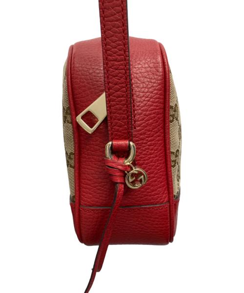 GUCCI（グッチ）GUCCI (グッチ) ショルダーバッグ ベージュ×レッドの古着・服飾アイテム