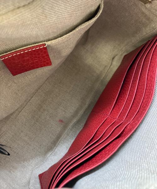 GUCCI（グッチ）GUCCI (グッチ) ショルダーバッグ ベージュ×レッドの古着・服飾アイテム